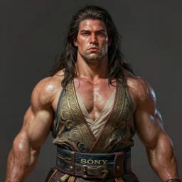 painted portrait of rugged thick very [ sweaty ] very [ roided ] and [ veiny ] beautiful female weightlifter [ sonya blade ], big wide face, long hair, upper body, robe fantasy intricate elegant highly detailed digital painting, artstation, concept art, smooth, atmospheric lighting sharp focus illustration art by craig mullins greg rutkowski