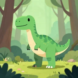 an illustration of a dinosaur k 0. 3 2 7 in the woods, trending on artstation, central composition, very cartoon, shape focus, high detailed, by anton fadeev