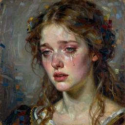 fantasy character portrait, close up, wide angle, ultra realistic, intricate details, the princess cries, highly detailed, abstract art piece by gaston bussiere, craig mullins, j. c. leyendecker 8 k