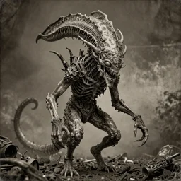 An old timey photograph of an eldritch abomination, highly detailed, photorealistic, high quality
