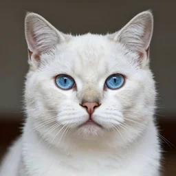 hyper - realistic portrait of a white cat with blue eyes, photorealism, portrait photography, volumetric lighting, insanely detailed, artstation, 4 k, 8 k