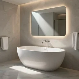 holy glowing sparkling bathroom so clean it is almost from another world