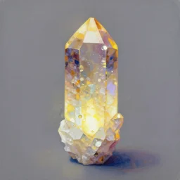 a painterly stylized!! glowing realgar crystal!! by james gilleard