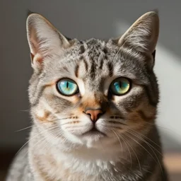 a cat with optical illusion rotating wheel eyes