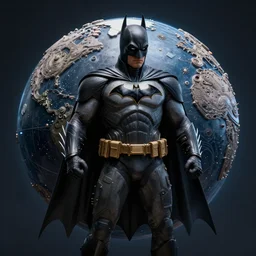 batman in a orb, photorealism, highly detailed, hdr, 8 k, complex 3 d render, hyper detailed, ultra sharp - - ar 1 6 : 9