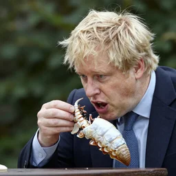 Boris Johnson eating a cockeril that looks like it is alive, photogenic, hyper realistic