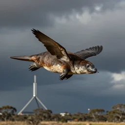 platypus flying over canberra australia