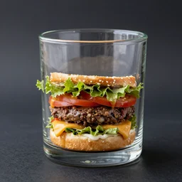 a glass burger glass made from glass