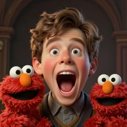 little mr screaming face by roger hargreaves and jim henson and seuss, octane render