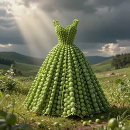 a dress made of peas