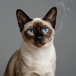 photo of a egyptian mau smoking