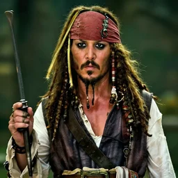 Tommy Wiseau as Captain Jack Sparrow, film still from Pirates of the Caribbean, detailed, 4k