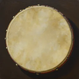 a painting of a shamanic drum, close up, beautiful colors, matte painting, by christophe vacher