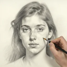 3 hour wip painting of a beautiful face, pencil drawing by john singer sargent