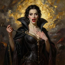 majestic gracious regal aristocratic female vampire portrait, atmospheric lighting, painted, ravenous, tempestuous, menacing, intricate, volumetric lighting, beautiful, rich deep colours masterpiece, golden hour, sharp focus, ultra detailed, by leesha hannigan, ross tran, thierry doizon, kai carpenter, ignacio fernandez rios