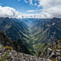 psychedelic relaxing overlook at a extremely tall mountain, amazing view of the valley, low hanging clouds incredible summer day, extreme intense intricate details cinematic wide angle photography, photorealistic incredible beautiful