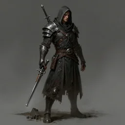 full body concept art of a corrupted gunslinger/paladin defending the weak and helpless in the style of dark fantasy grimdark art trending on artstation deviantart Pinterest detailed realistic High Resolution HD 8k