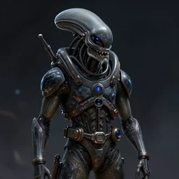 predator alien in a space suite, highly detailed, digital painting, artstation, concept art, smooth, sharp focus, portrait by greg rutkowski