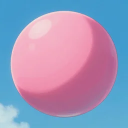 Big pink sphere high in the sky, beautiful matte painting by Makoto Shinkai,