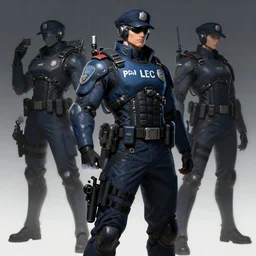 detailed intricate concept of a heavy set futuristic police officer, 4 k, hd, cyberpunk dark fantasy art, official fanart behance hd artstation