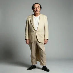 the full body shot of very arrogant salvador dali in the role of emperor of universe looking and the yellow planet | still frame from the prometheus movie by ridley scott with cinematogrophy of christopher doyle and art direction by hans giger, anamorphic bokeh and lens flares, 8 k, higly detailed masterpiece