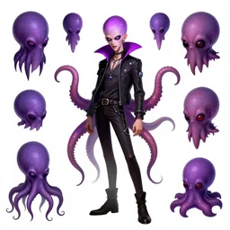 psychic punk rocker vampiric electrifying rockstar vampire squid concept character designs of various shapes and sizes by genndy tartakovsky and rad sechrist and Jamie Hewlett from gorrilaz and the psychonauts franchise by doublefine tim shafer artists for the new hotel transylvania film