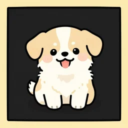 Kawaii cute dog, poster art