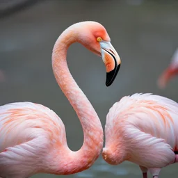 A portrait of a single mystical flamingo with an entrancing beak, photorealistic, animal photography, colorful, majestic, holy, holography, intricate, golden ratio