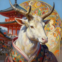 a beautiful realistic painting of kukai at koyasan, intricate, elegant, horns, girl, highly detailed, digital painting, artstation, concept art, by krenz cushart and artem demura and alphonse mucha, vibrant colors and hard shadows and strong rim light