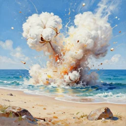 cotton exploding crimea beach hi detailed painting summer 6