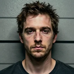 a messed up grunged up colorized mugshot of saul goodmain, grainy, messy, grunged up, low resolution, low quality, realistic, hyperrealistic, 8 k resolution, hd quality, detailed, very detailed, highly detailed, intricate details, trending on artstation, colored, colorized
