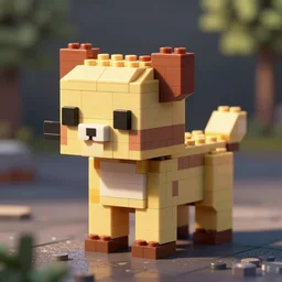 small animals made of two or three bricks, four legged, quadrupedal, cute looking, kawaii, sharp focus, character sheet, game concept art, blocky, lego mixels, japanese