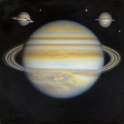 jupiter landscape in the style of dr. seuss, starships, painting by albert bierstadt