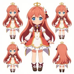 accurate beautiful cute anime symmetric danbooru chibi depiction of a magical girl, by studio trigger, concept art, character sheet