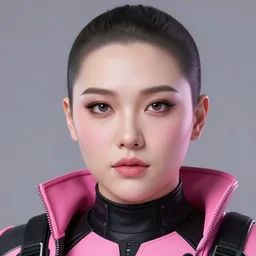 female cyberpunk in pink and black, very detailed, realistic face, detailed face, matte, tonemapping, bbwchan, perfection, 4 k, cushart krenz