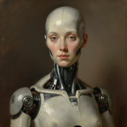 a portrait of a female android by ford madox brown
