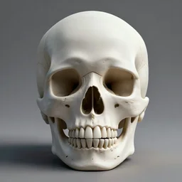 skull rendered in art - deco style, clean lines, sharp lines