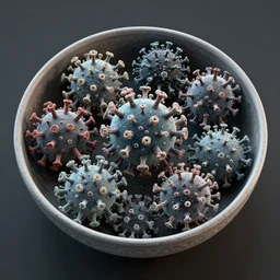 [ bowl ]!!! of viruses, trending on artstation, cgsociety, [ overhead view ]!!, 4 k quality, intricately defined, professional photography, complexly detailed, polycount
