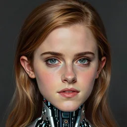 detailed portrait psychedelic, head only, exotic emma watson, robotic enhancements by ismail inceoglu dragan bibin hans thoma greg rutkowski alexandros pyromallis nekro rene maritte illustrated, perfect face, fine details, realistic shaded, fine - face, pretty face
