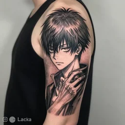 tokyo ghoul, tattoo of tokyo ghoul, detailed tattoo design, design by francesco ferrara, dr. lakra, instagram