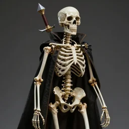 A living skeleton, with weapons, elegant, highly detailed, sharp focus, art by Artgerm and Greg Rutkowski and WLOP
