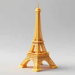 eiffel tower made out of cheese, 3 d render