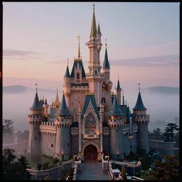 a highly detailed photo of a castle made of computer chips surrounded by a mist shot during twilight on 3 0 mm film painted by alena aenami, rendered in unreal engine