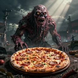 pizza monster post apocalyptic horror movie poster