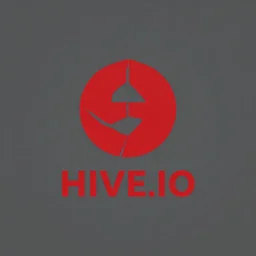a crimson logo with the text HIVE.IO