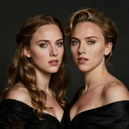 portrait of natalie portman and scarlet johansson, by albrecht durer, jean delville, jan van eyck, frederic leighton