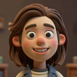 claymation character devin montes smiling cartoon head