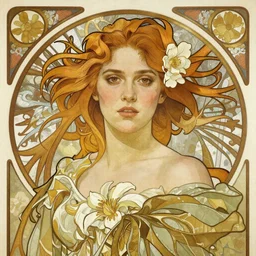 florence pugh, extremely detailed, french noveau, alphonse mucha