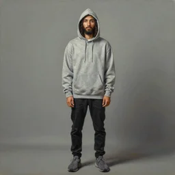 a full body lookbook portrait of modern - day jesus wearing hat and hoodie by nicola samori, hat and hoodie, detailed, oil painting, hyper - realistic, 8 k, yeezy collection