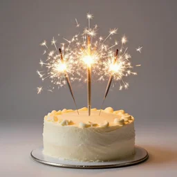 cake with hundred sparklers, studio photo shot
